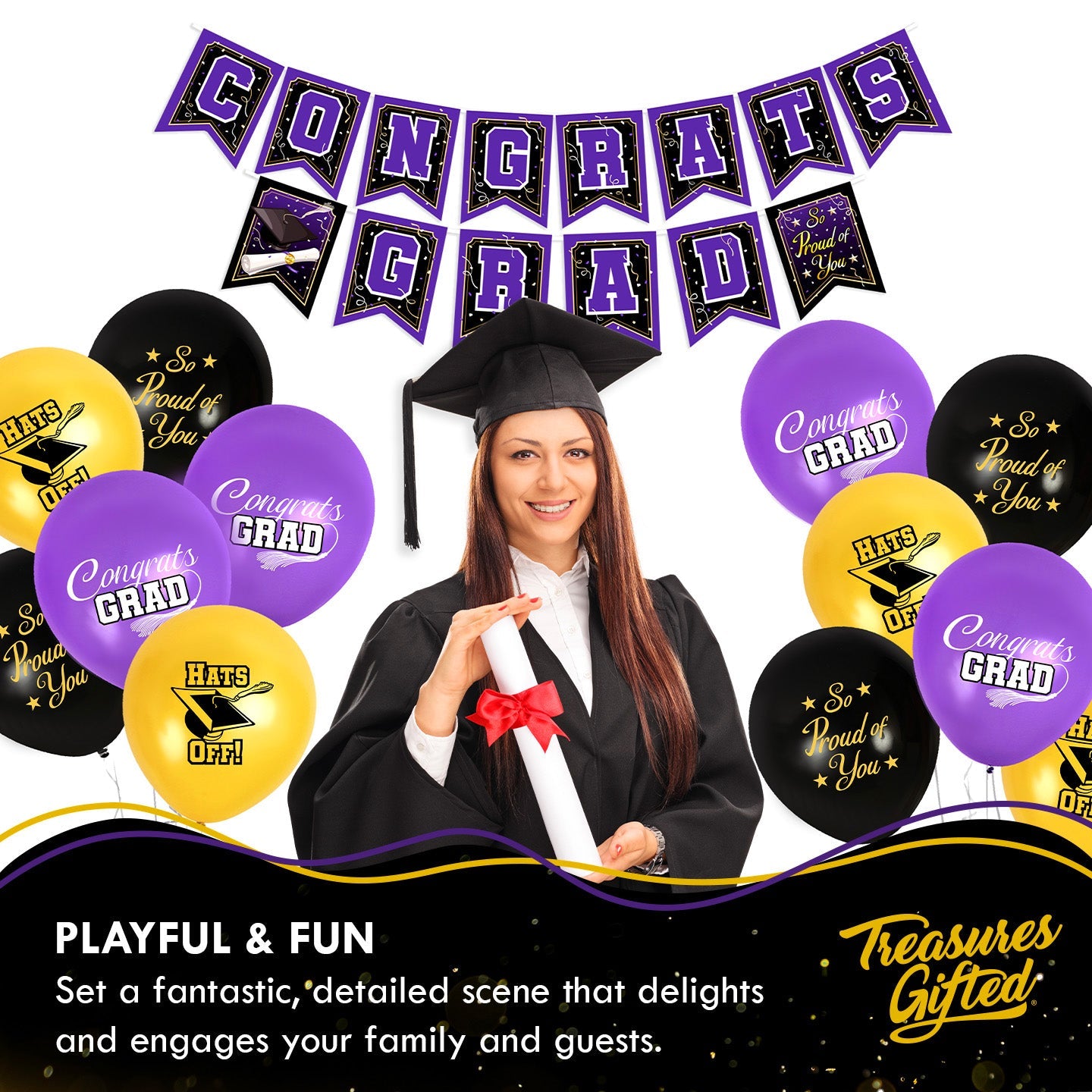 Purple Graduation Banner - Purple Graduation Party Decorations