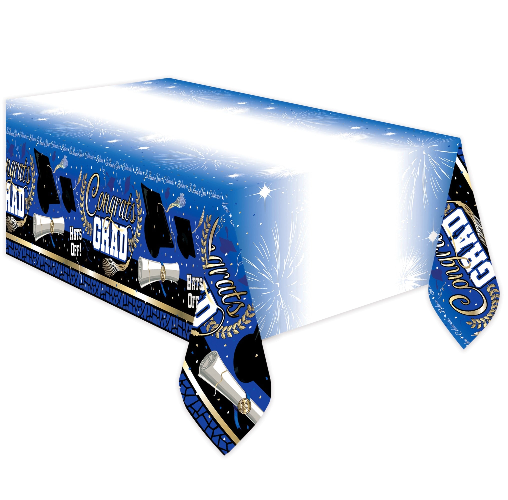 Blue Graduation Tablecloth - Blue Graduation Party Supplies