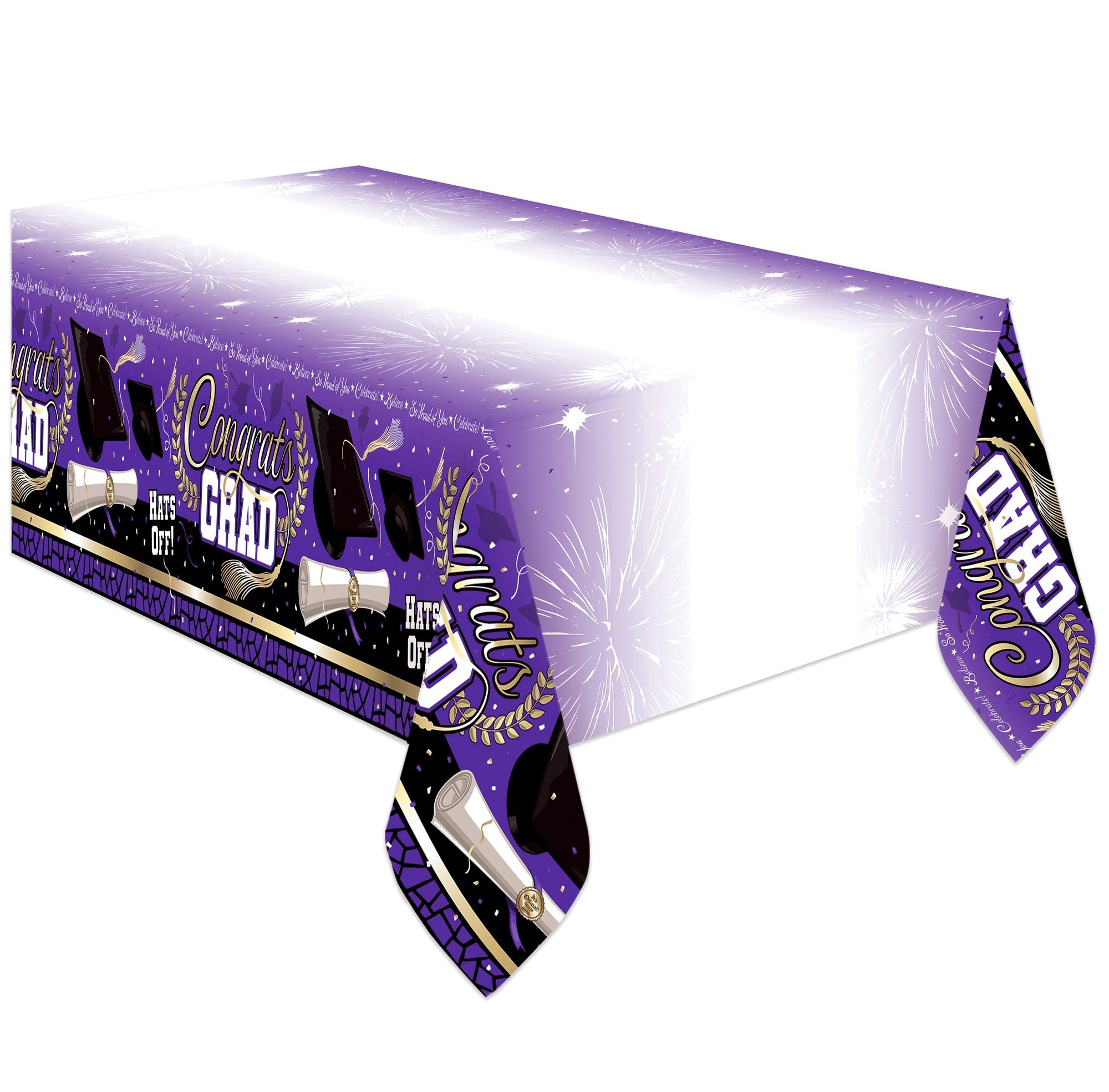 Purple Graduation Tablecloth - Purple Graduation Party Supplies