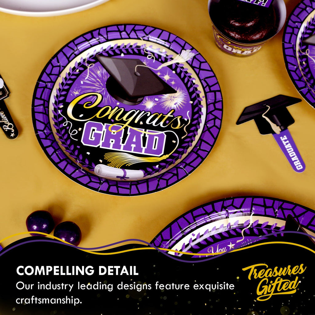 Purple Graduation Tablecloth - Purple Graduation Party Supplies