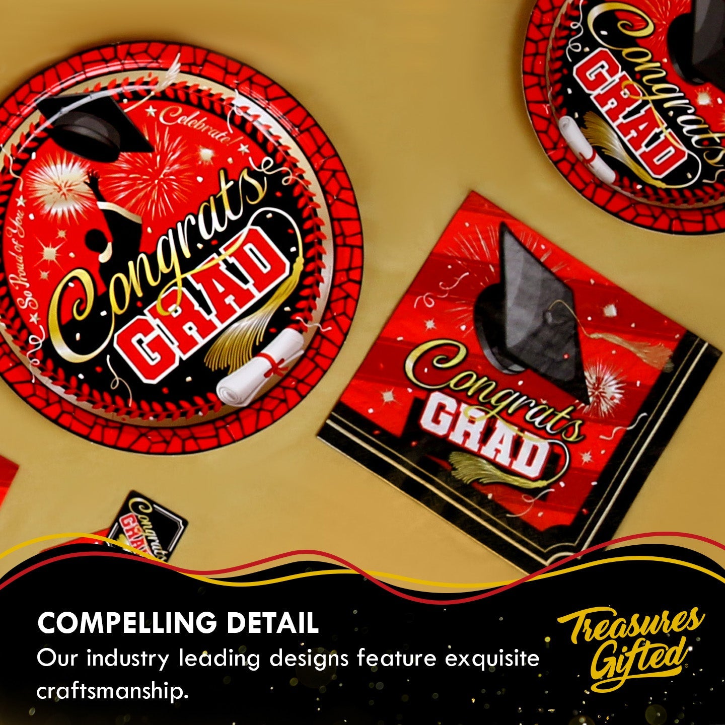 Red Graduation Tablecloth - Red Graduation Party Supplies