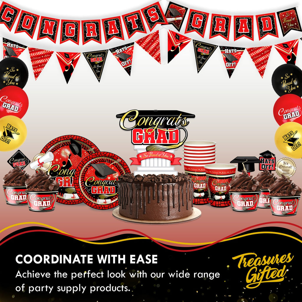 Red Graduation Tablecloth - Red Graduation Party Supplies