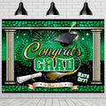Green Graduation Backdrop - Green Graduation Party Supplies
