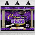 Purple Graduation Backdrop - Purple Graduation Party Supplies