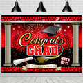 Red Graduation Backdrop - Red Graduation Party Supplies