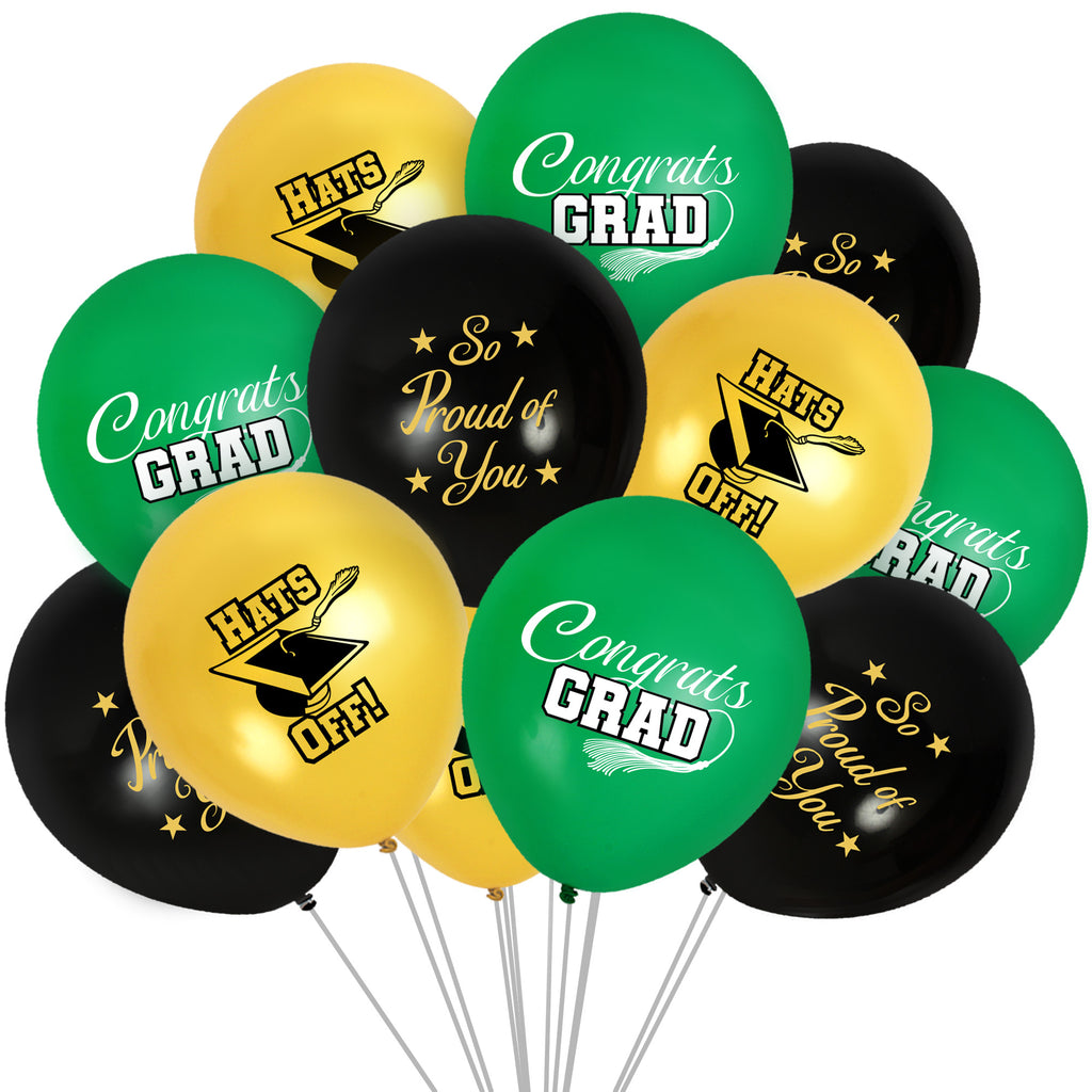 Green Graduation Balloon Bouquet - Green Graduation Party Supplies