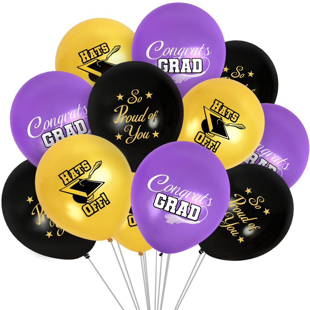 Purple Graduation Balloon Bouquet - Purple Graduation Party Supplies