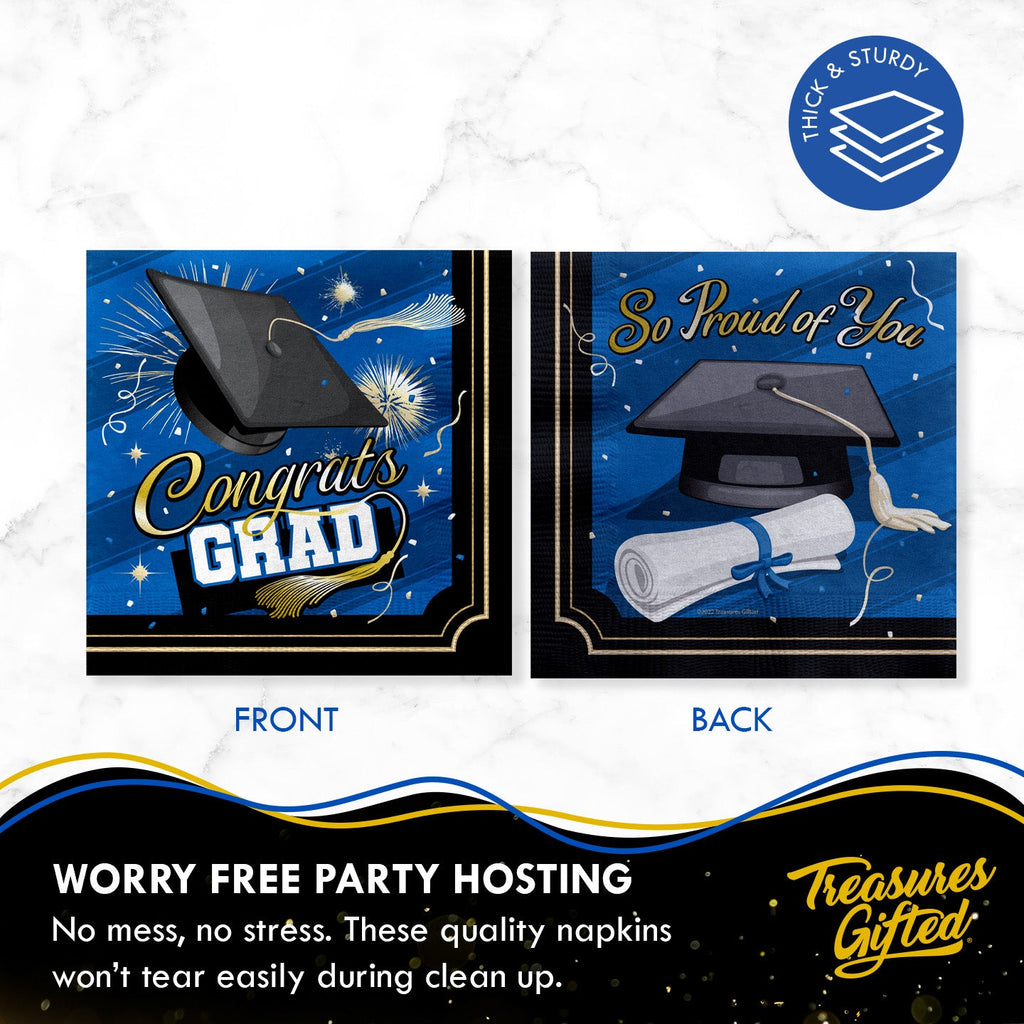 Blue Graduation Napkins - Blue Graduation Party Supplies