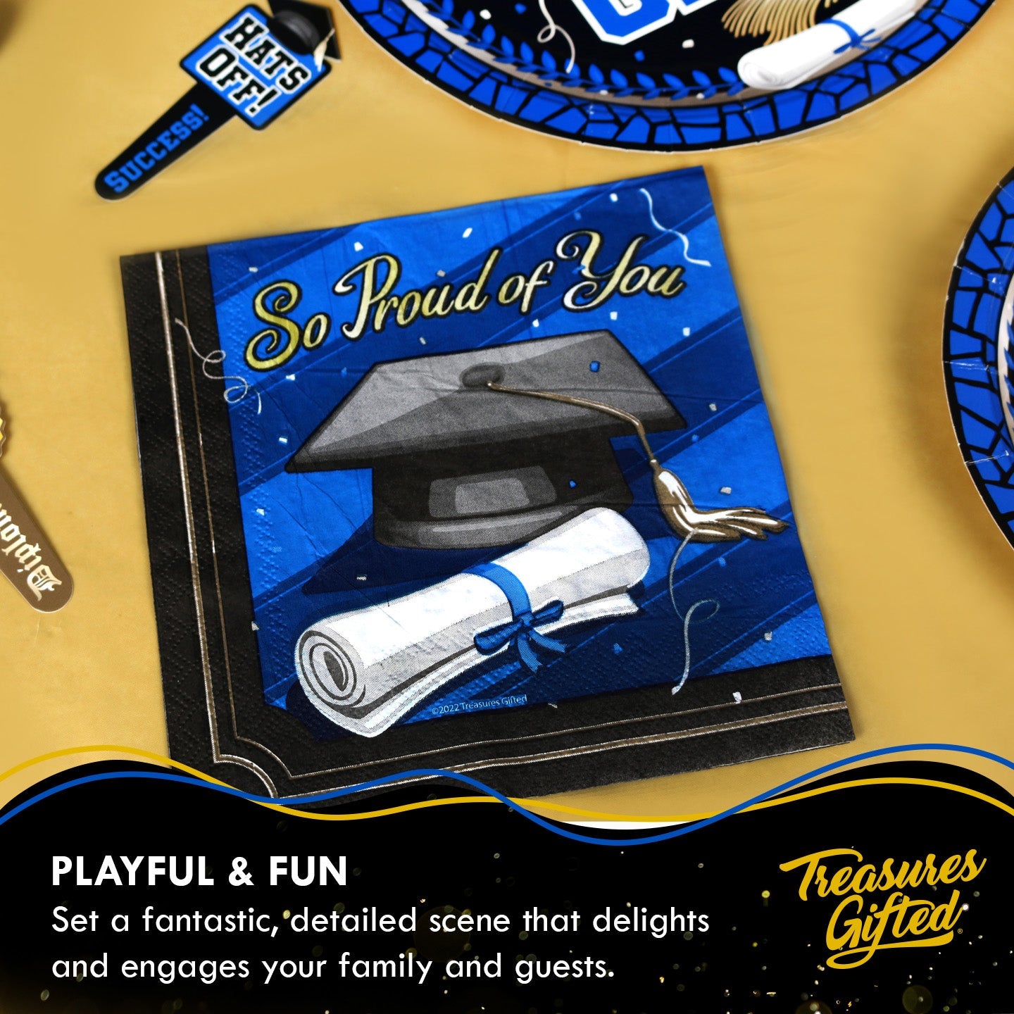 Blue Graduation Napkins - Blue Graduation Party Supplies