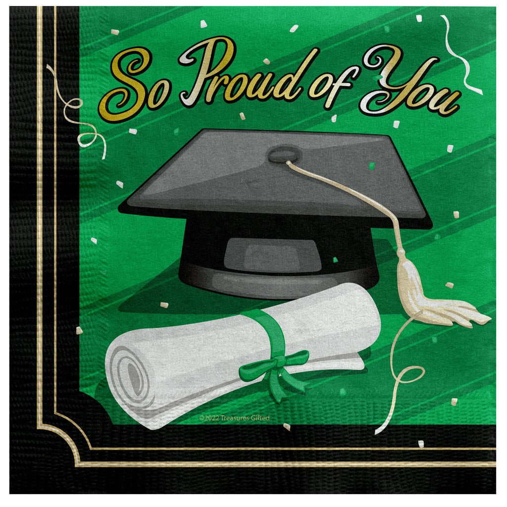 Green Graduation Napkins - Green Graduation Party Supplies