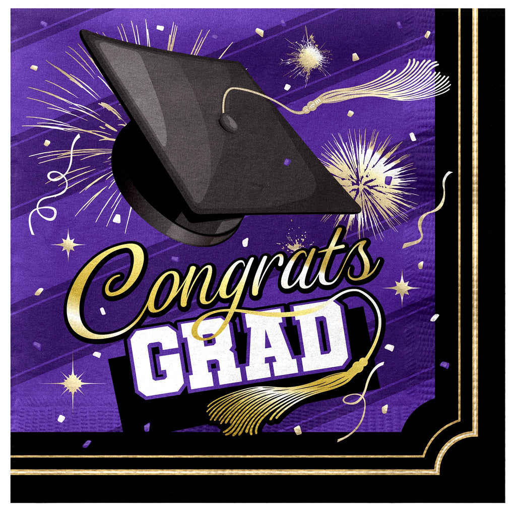 Purple Graduation Napkins - Purple Graduation Party Supplies
