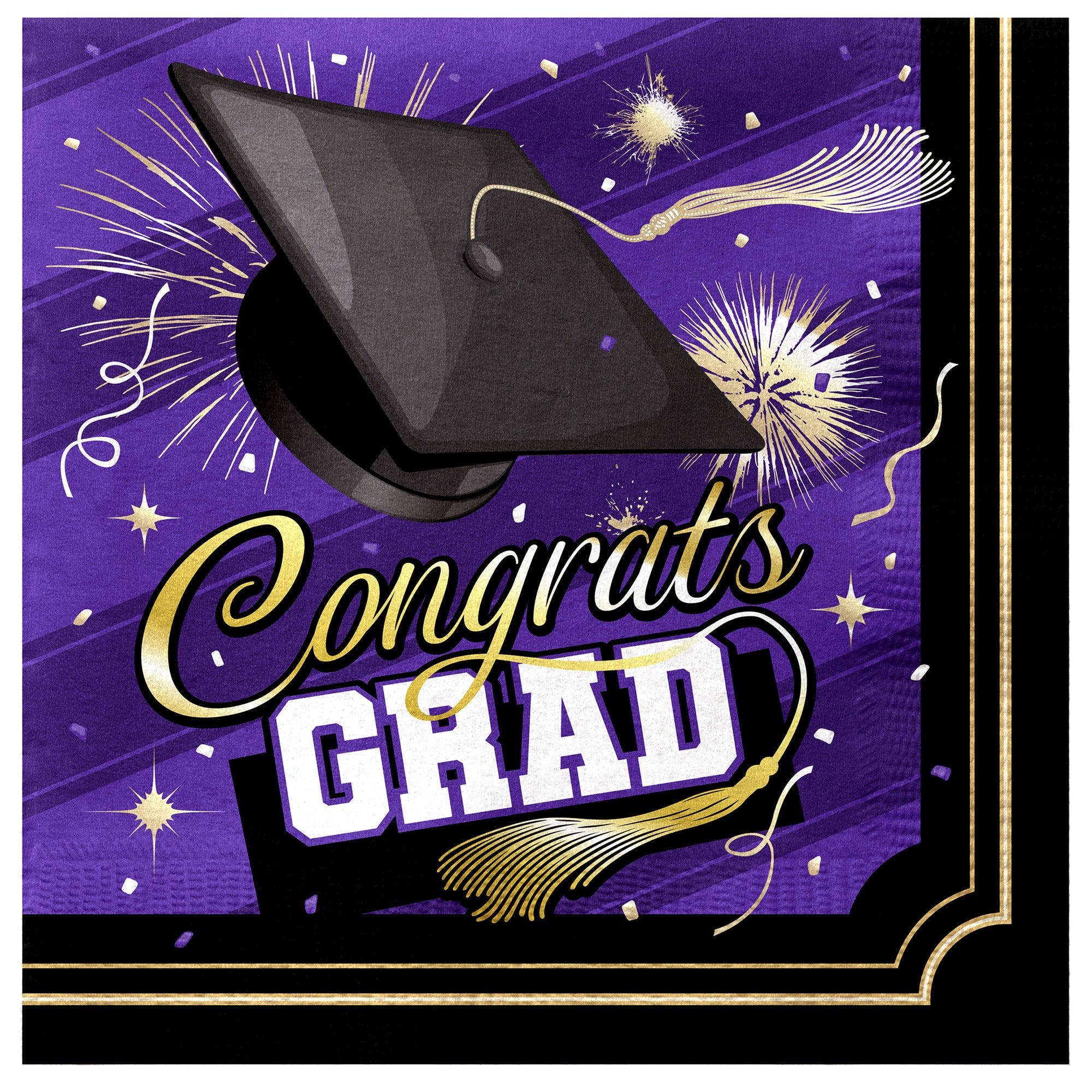 Purple Graduation Napkins - Purple Graduation Party Supplies