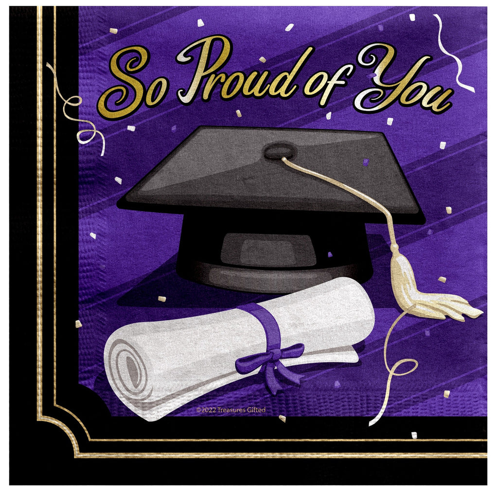 Purple Graduation Napkins - Purple Graduation Party Supplies