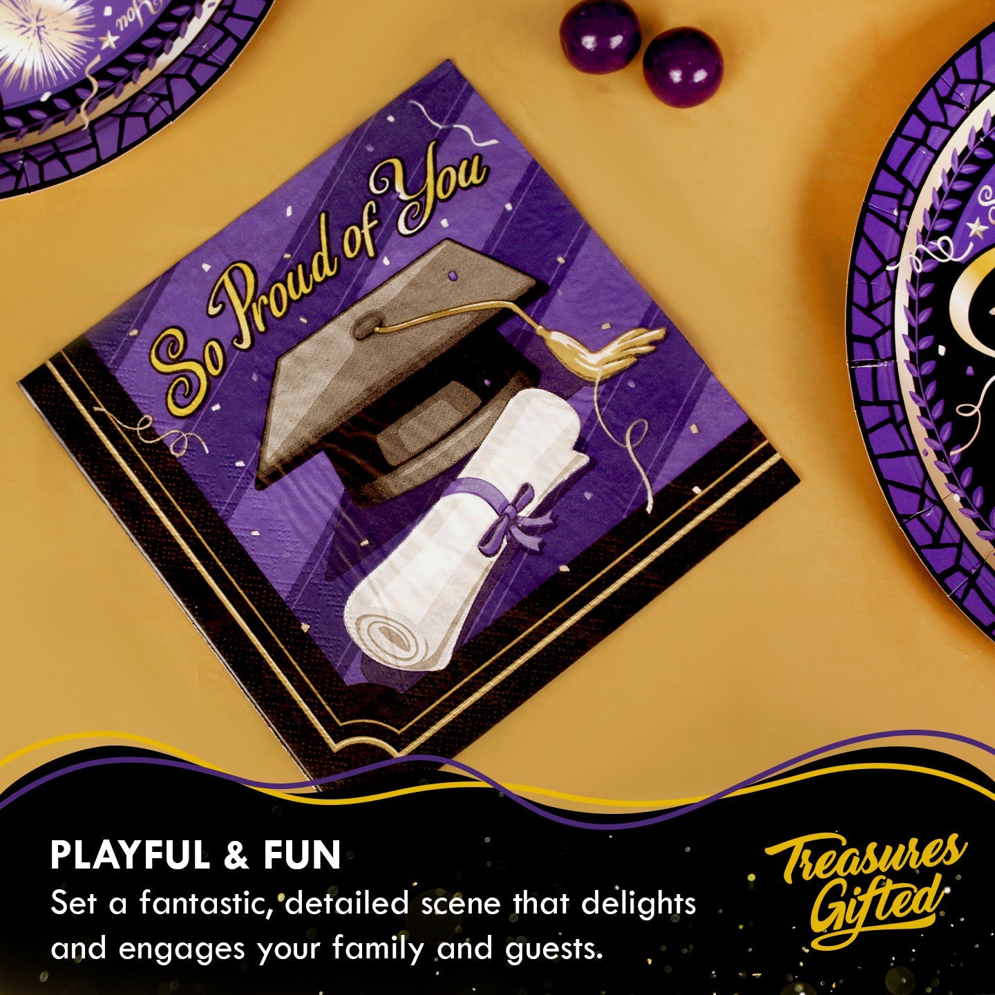 Purple Graduation Napkins - Purple Graduation Party Supplies