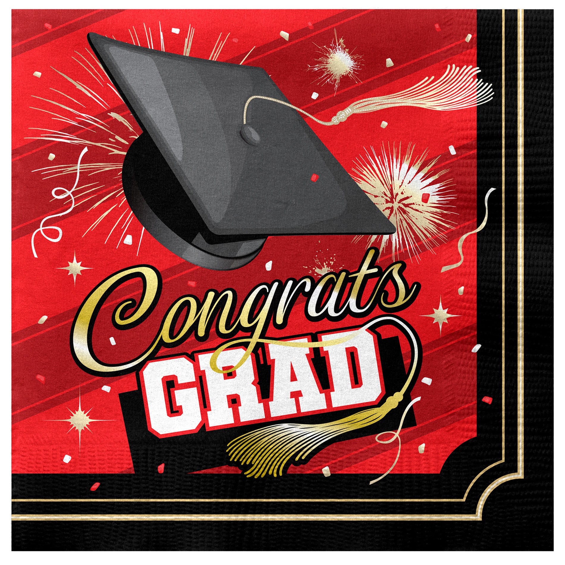 Red Graduation Napkins - Red Graduation Party Supplies