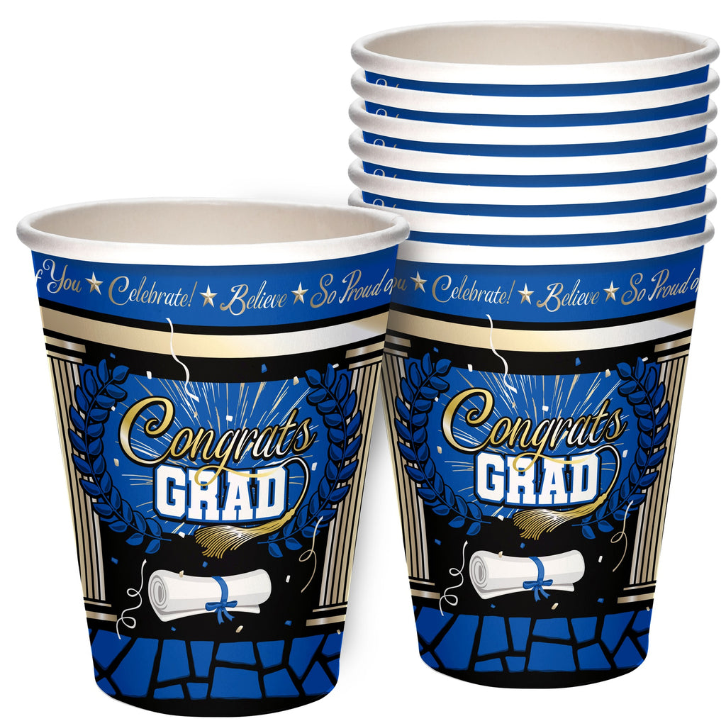 Blue Graduation Cups - Blue Graduation Party Supplies