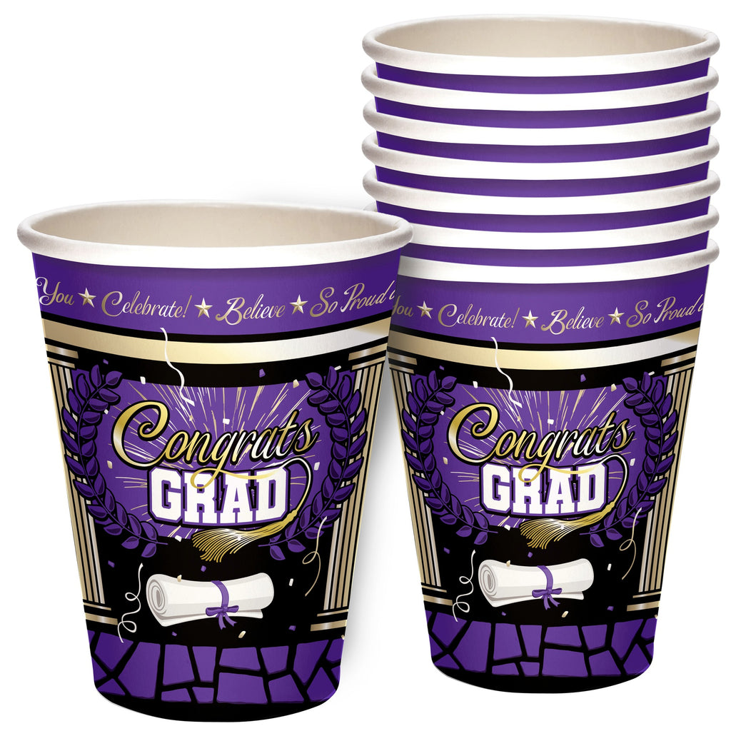 Purple Graduation Cups - Purple Graduation Party Supplies