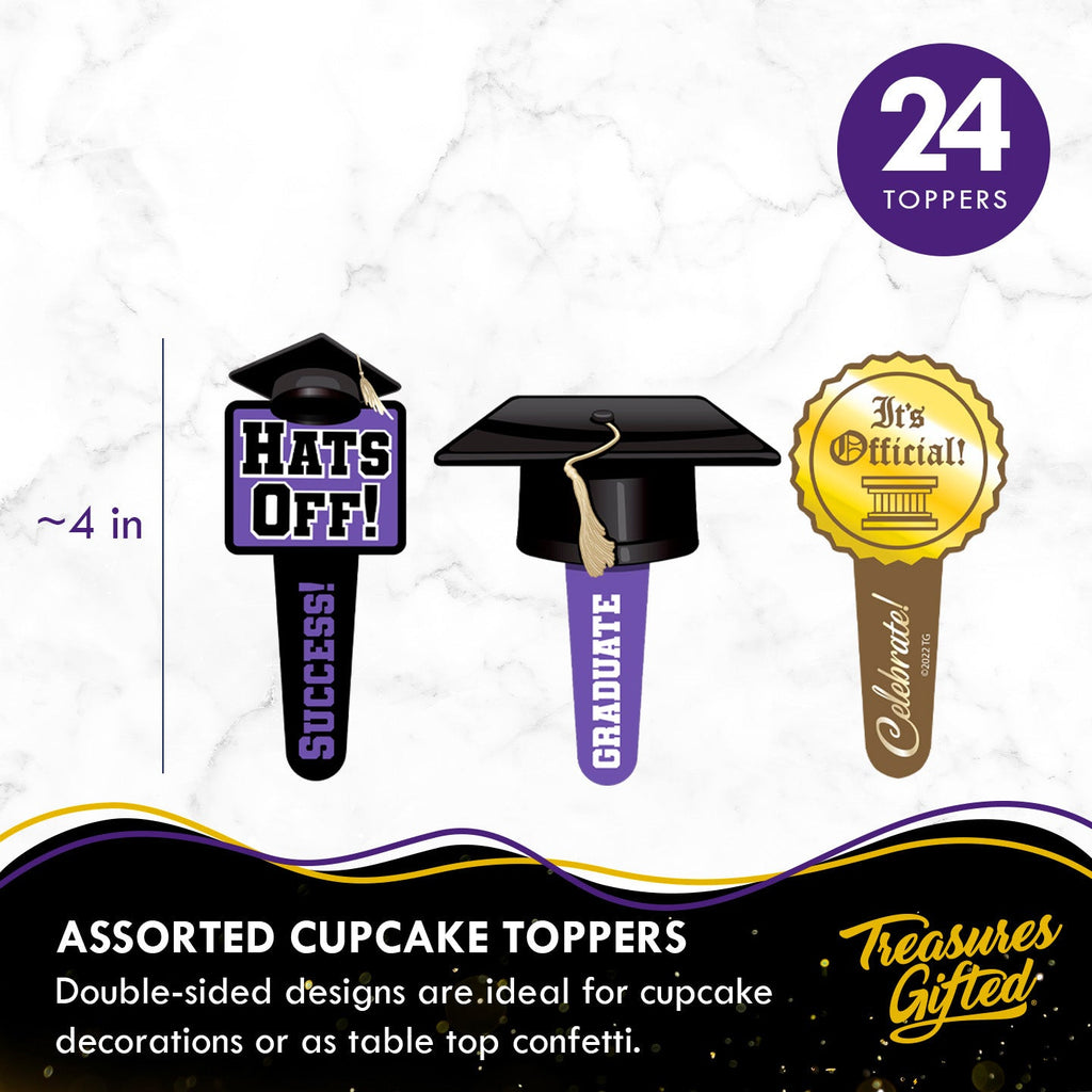 Purple Graduation Cupcake Toppers & Purple Graduation Cupcake Wrappers