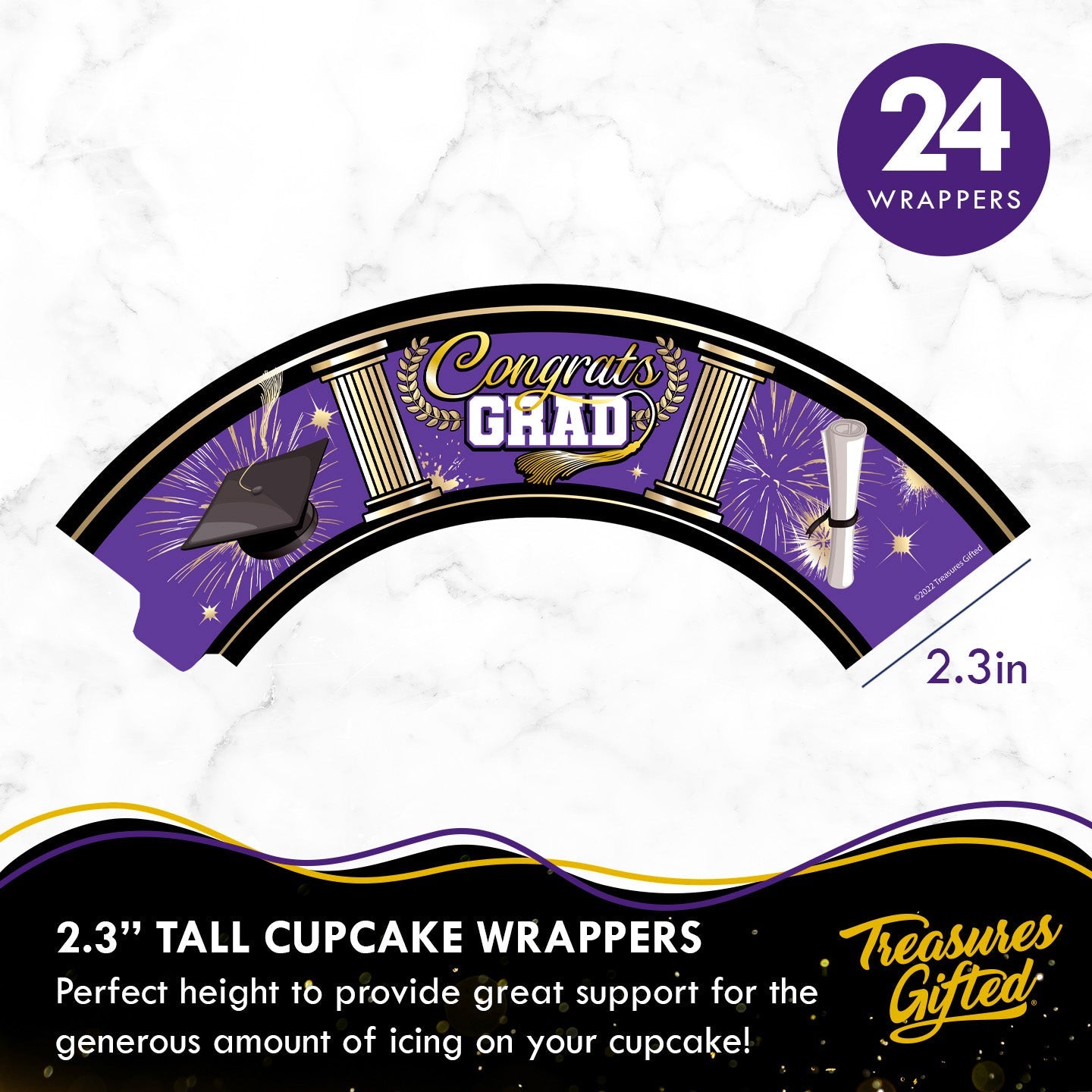 Purple Graduation Cupcake Toppers & Purple Graduation Cupcake Wrappers