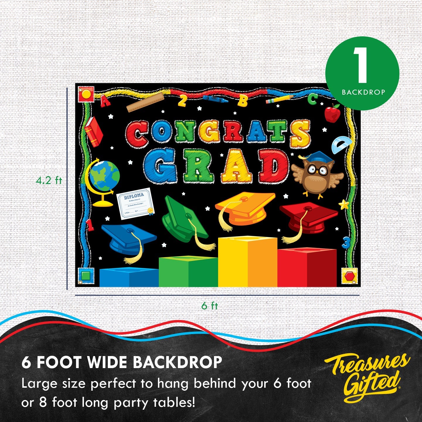 Kindergarten Graduation Backdrop - Kindergarten Graduation Party Decorations