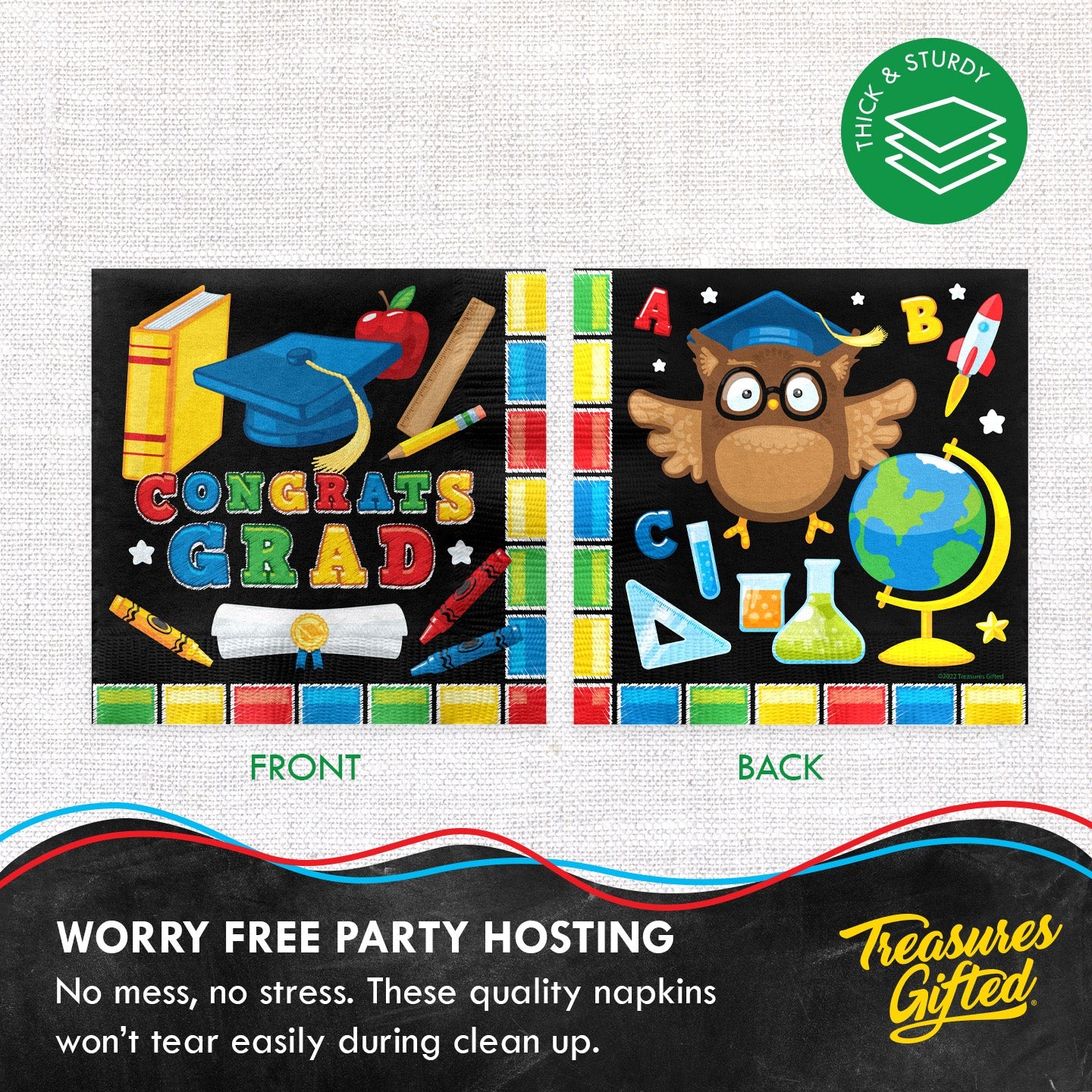 Kindergarten Graduation Napkins - Kindergarten Graduation Party Decorations