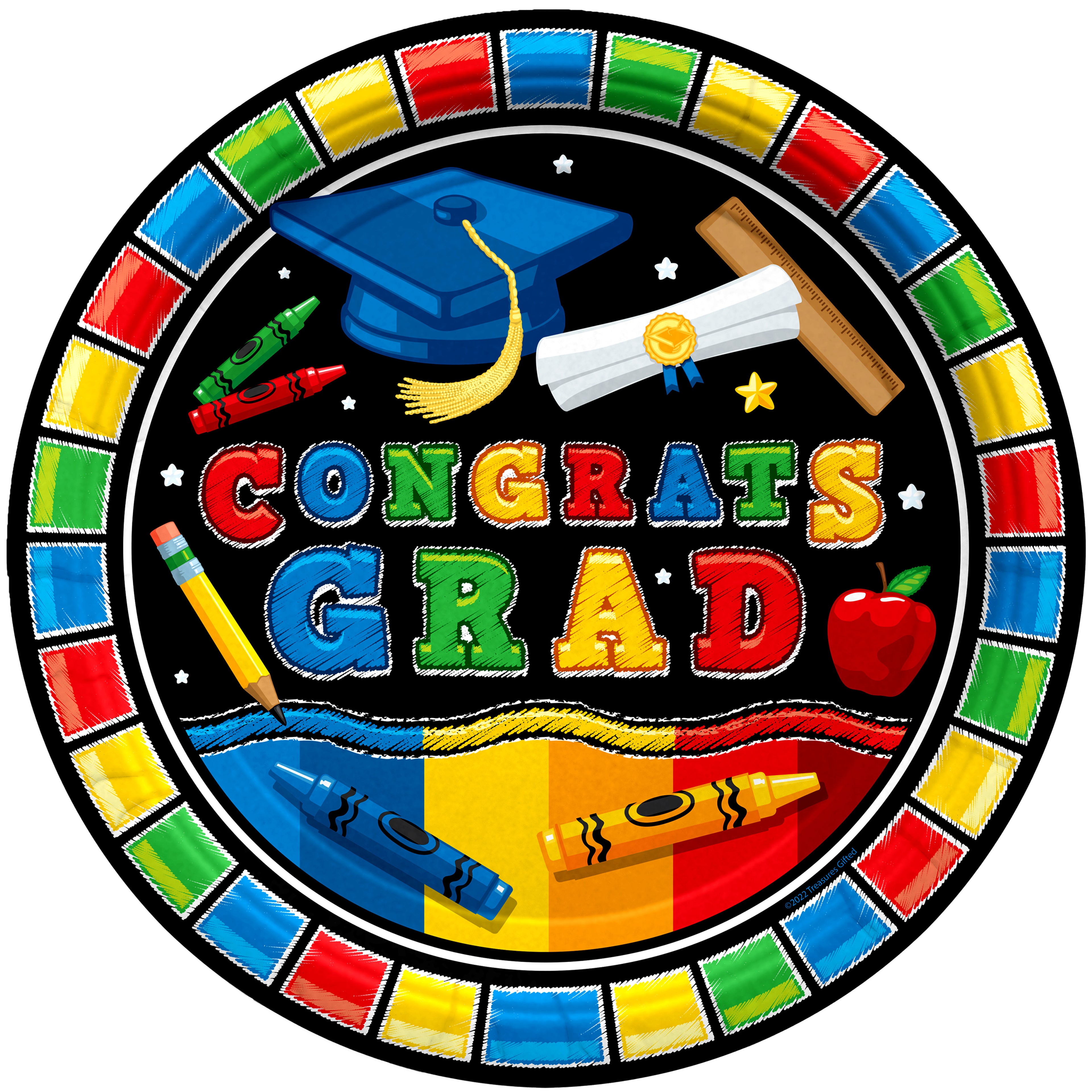 Kindergarten Graduation Plates 9in - Kindergarten Graduation Party Decorations