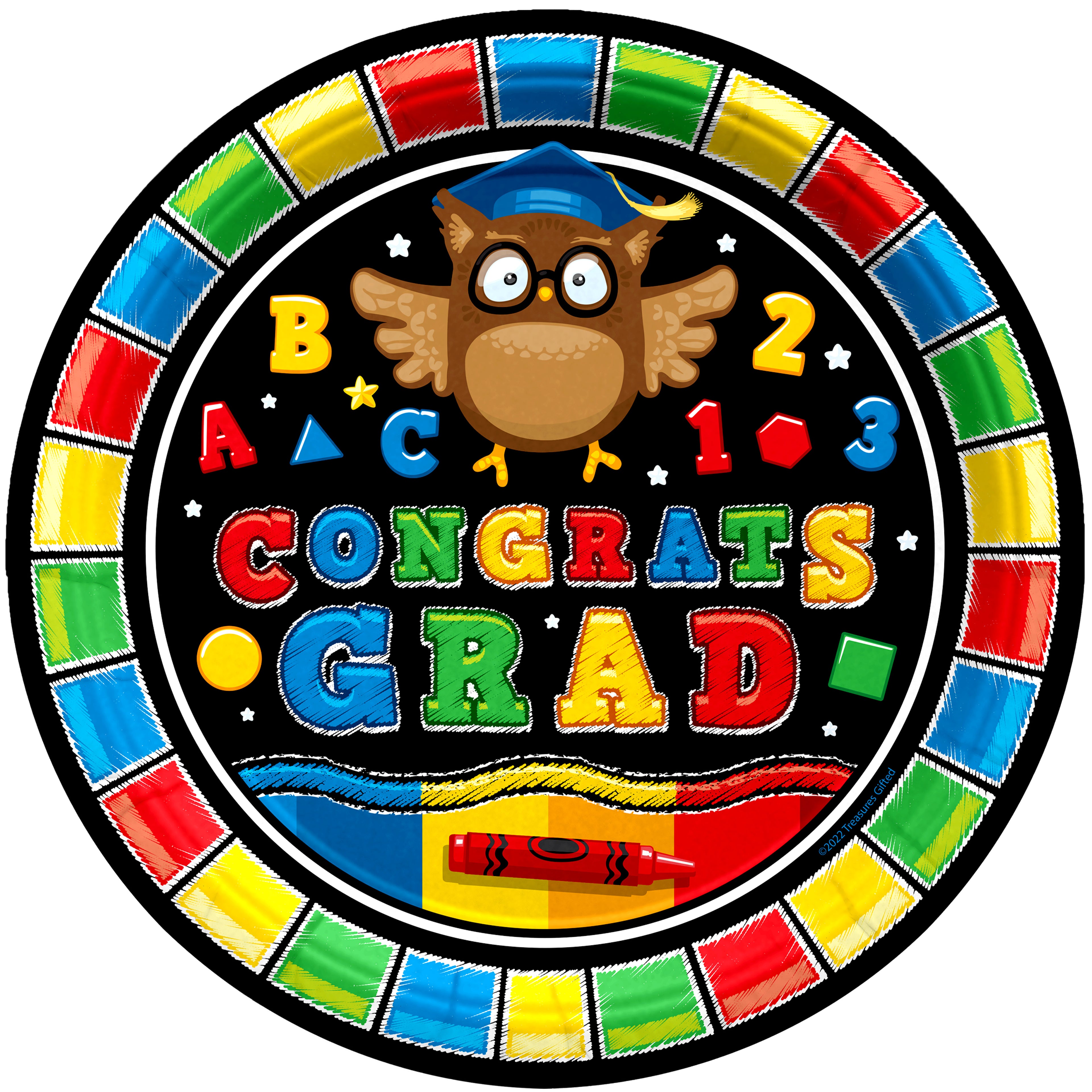 Kindergarten Graduation Plates 7in - Kindergarten Graduation Party Decorations