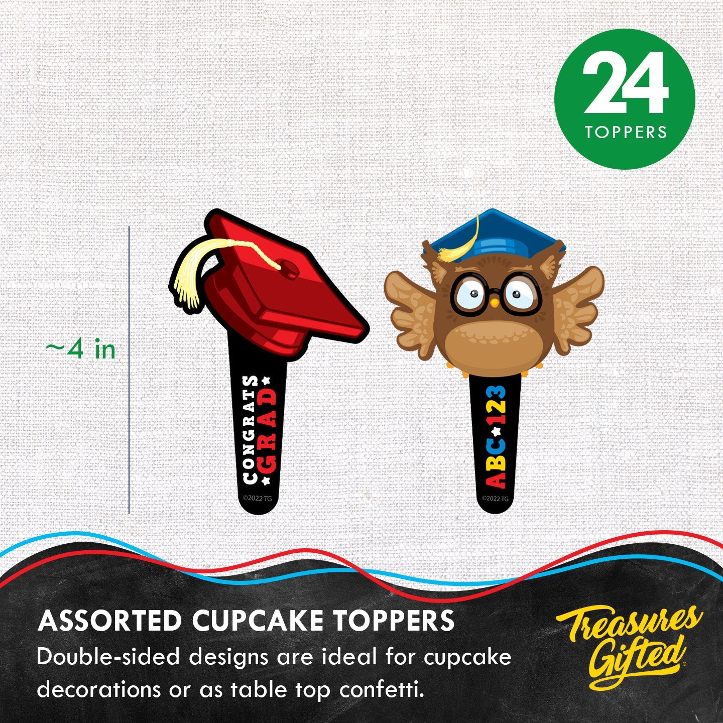 Kindergarten Graduation Cupcake Toppers & Cupcake Wrappers - Kindergarten Graduation Party Decorations