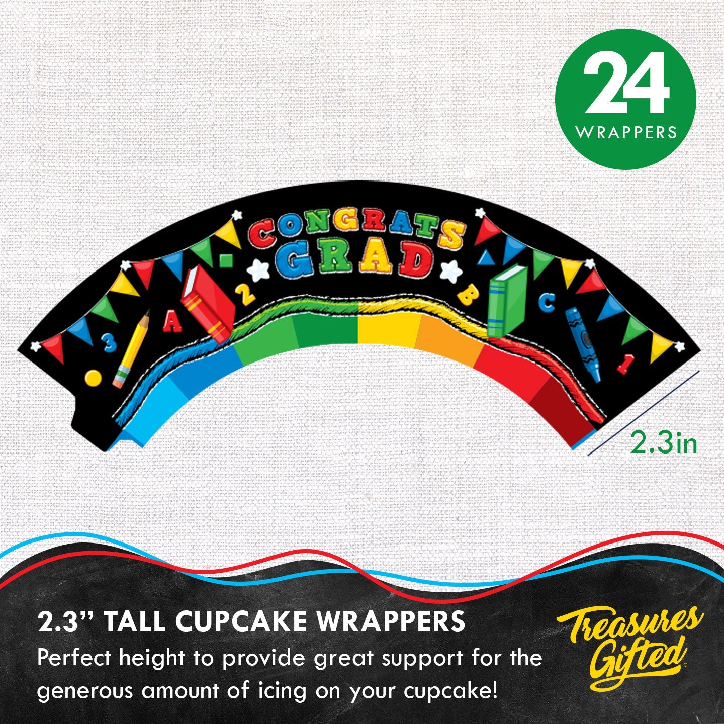 Kindergarten Graduation Cupcake Toppers & Cupcake Wrappers - Kindergarten Graduation Party Decorations