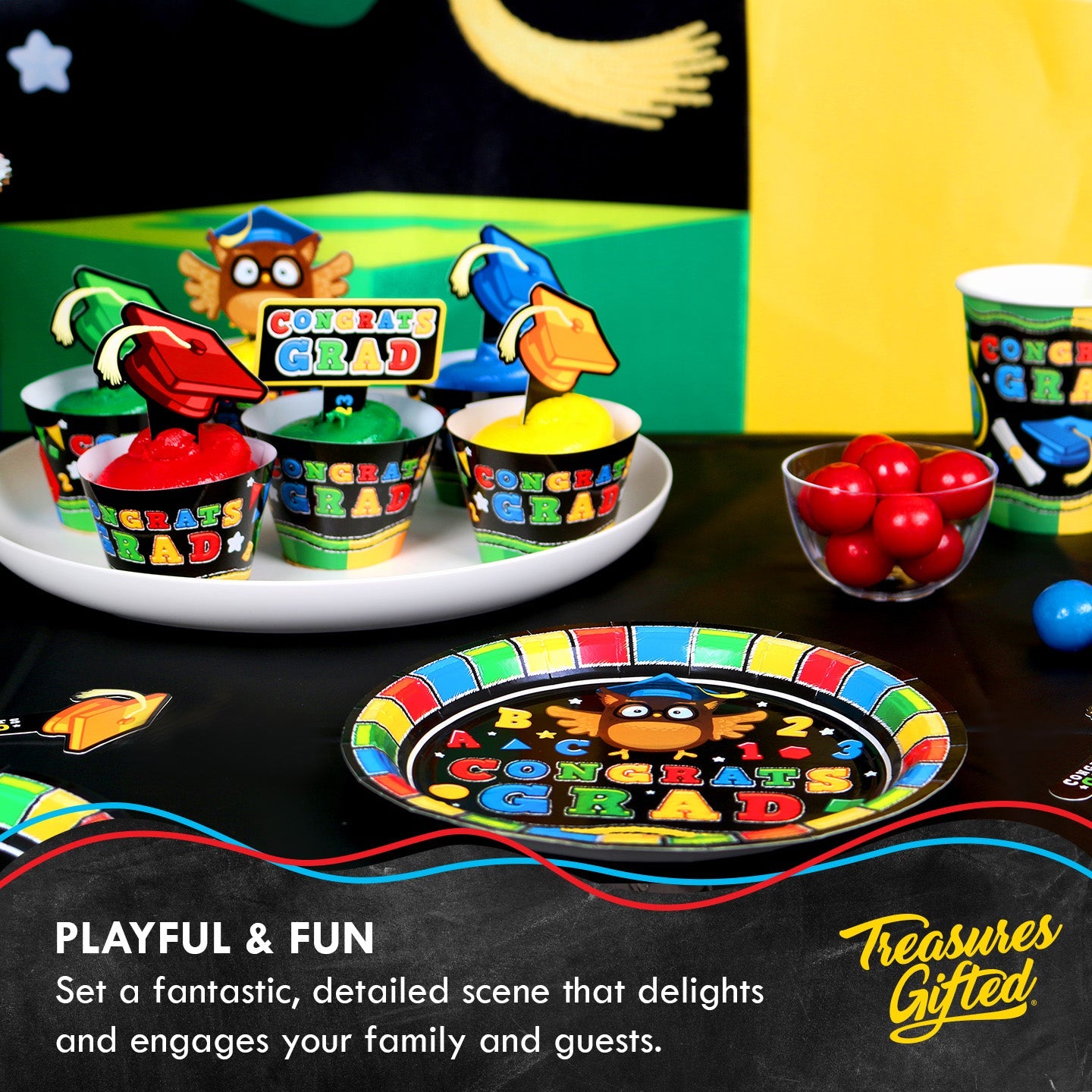 Kindergarten Graduation Cupcake Toppers & Cupcake Wrappers - Kindergarten Graduation Party Decorations