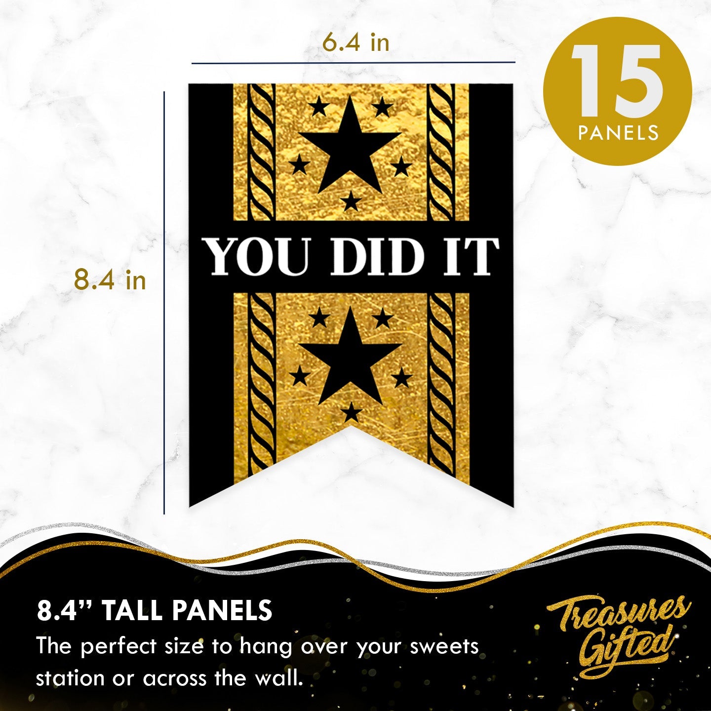 Gold Graduation Banner - Black and Gold Graduation Party Decorations