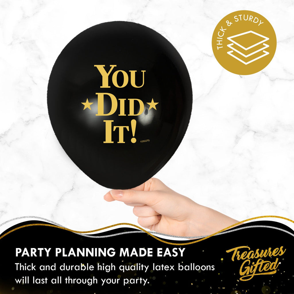 Gold Graduation Balloon Bouquet - Gold Graduation Party Supplies