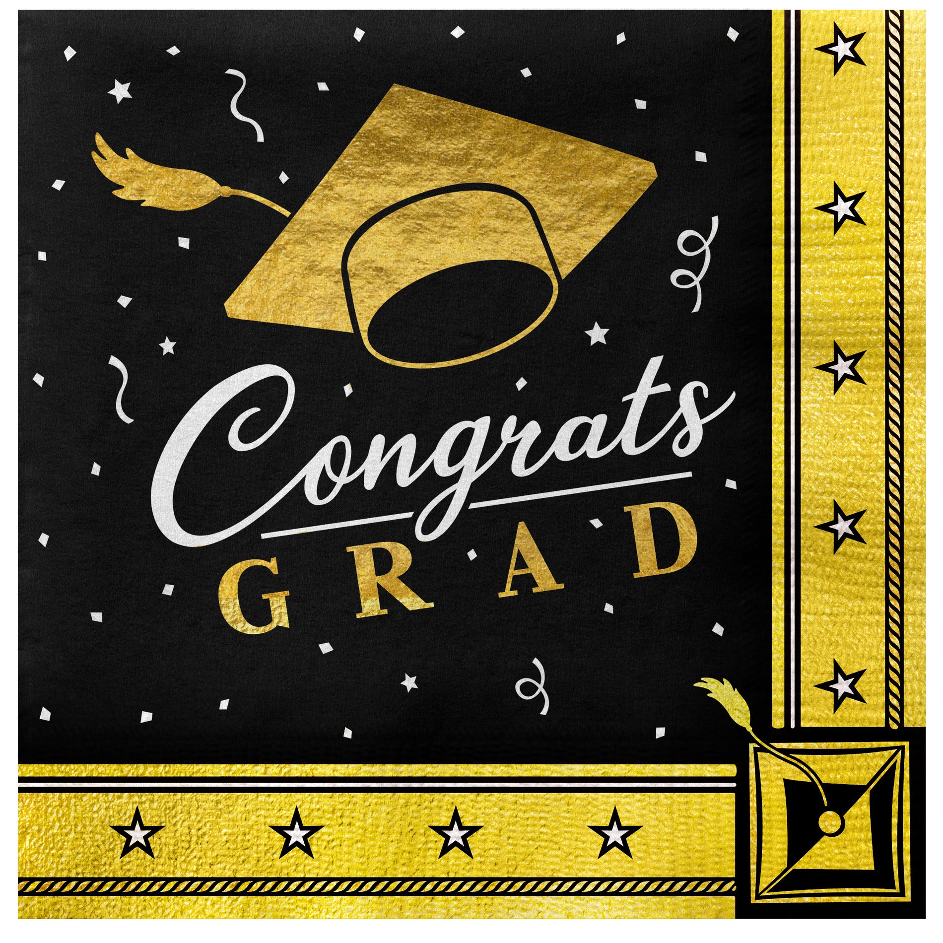 Gold Graduation Napkins - Gold Graduation Party Supplies