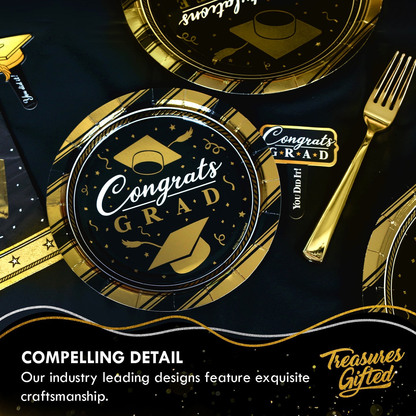 Gold Graduation Napkins - Gold Graduation Party Supplies