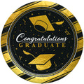 Gold Graduation Plates 9in - Gold Graduation Party Supplies