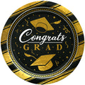 Gold Graduation Plates 7in - Gold Graduation Party Supplies