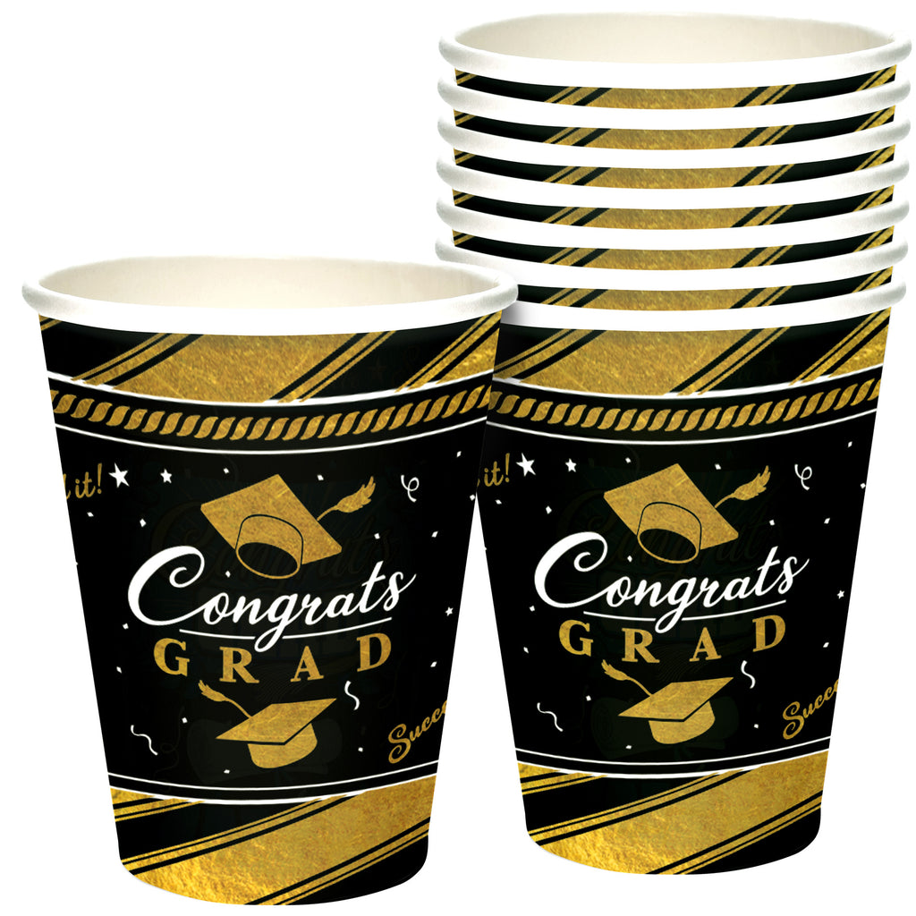 Gold Graduation Cups - Gold Graduation Party Supplies