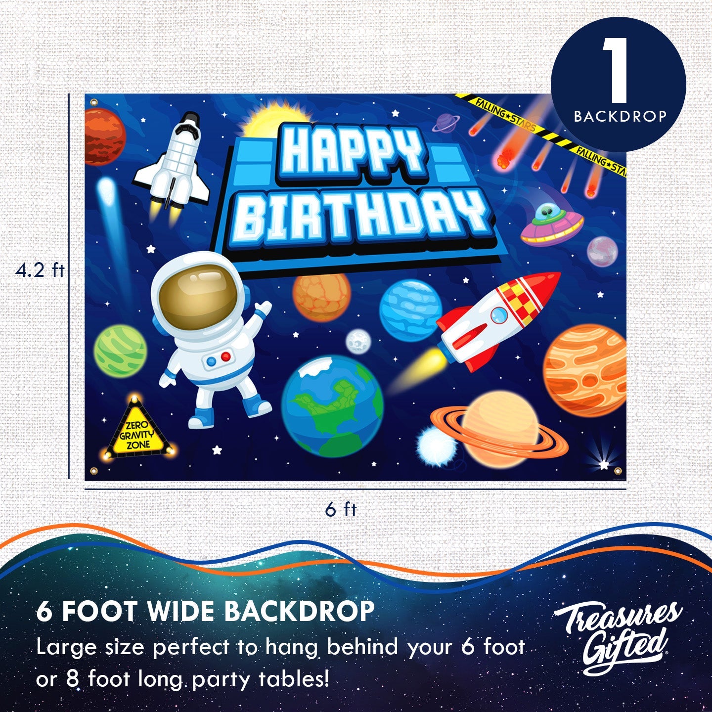 Outer Space Backdrop - Outer Space Party Supplies