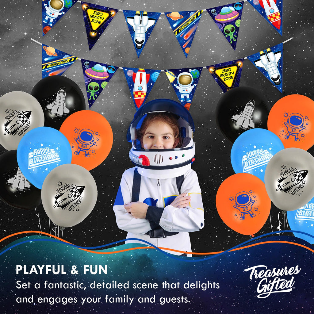 Outer Space Birthday Banner Pennant - Outer Space Party Supplies