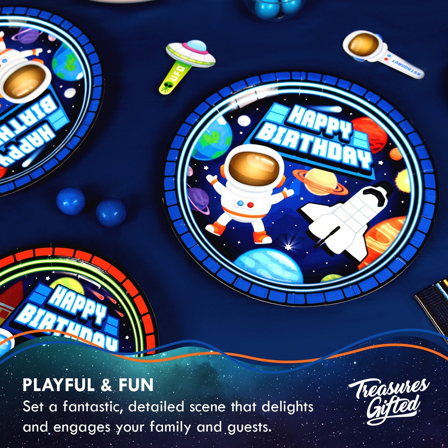 Outer Space Plates 9in - Outer Space Party Supplies