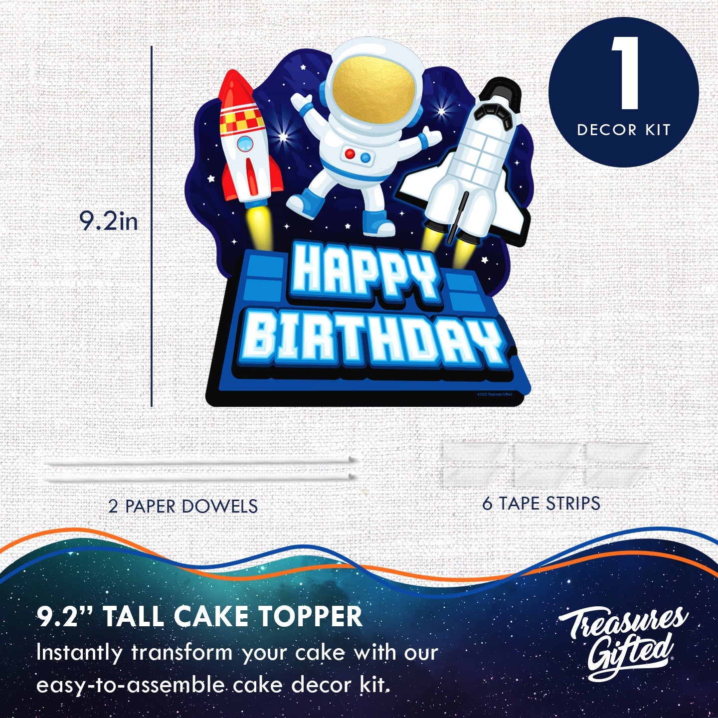 Outer Space Birthday Cake Topper - Outer Space Party Supplies