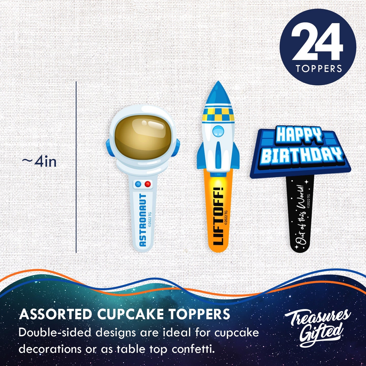 Outer Space Cupcake Toppers & Outer Space Cupcake Wrappers