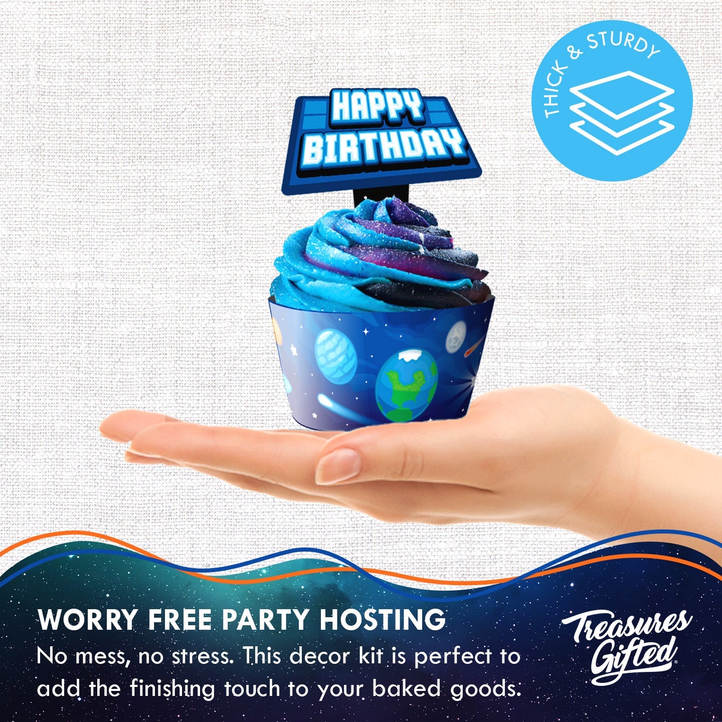 Outer Space Cupcake Toppers & Outer Space Cupcake Wrappers