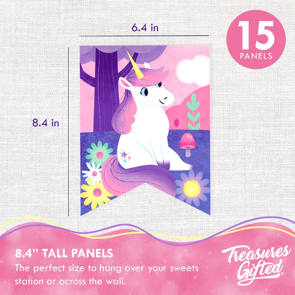 Unicorn Birthday Banner - Rainbow Unicorn Party Supplies