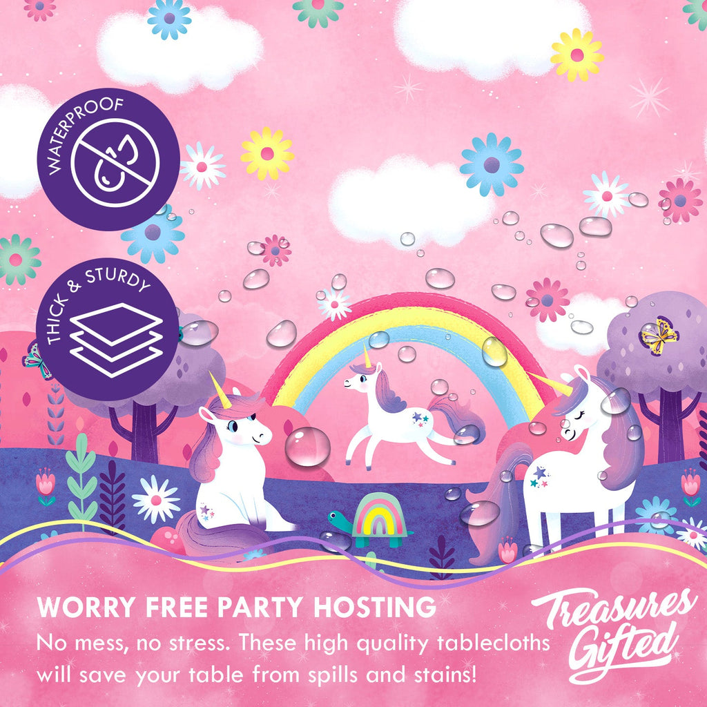 Unicorn Tablecloth - Rainbow Unicorn Party Supplies