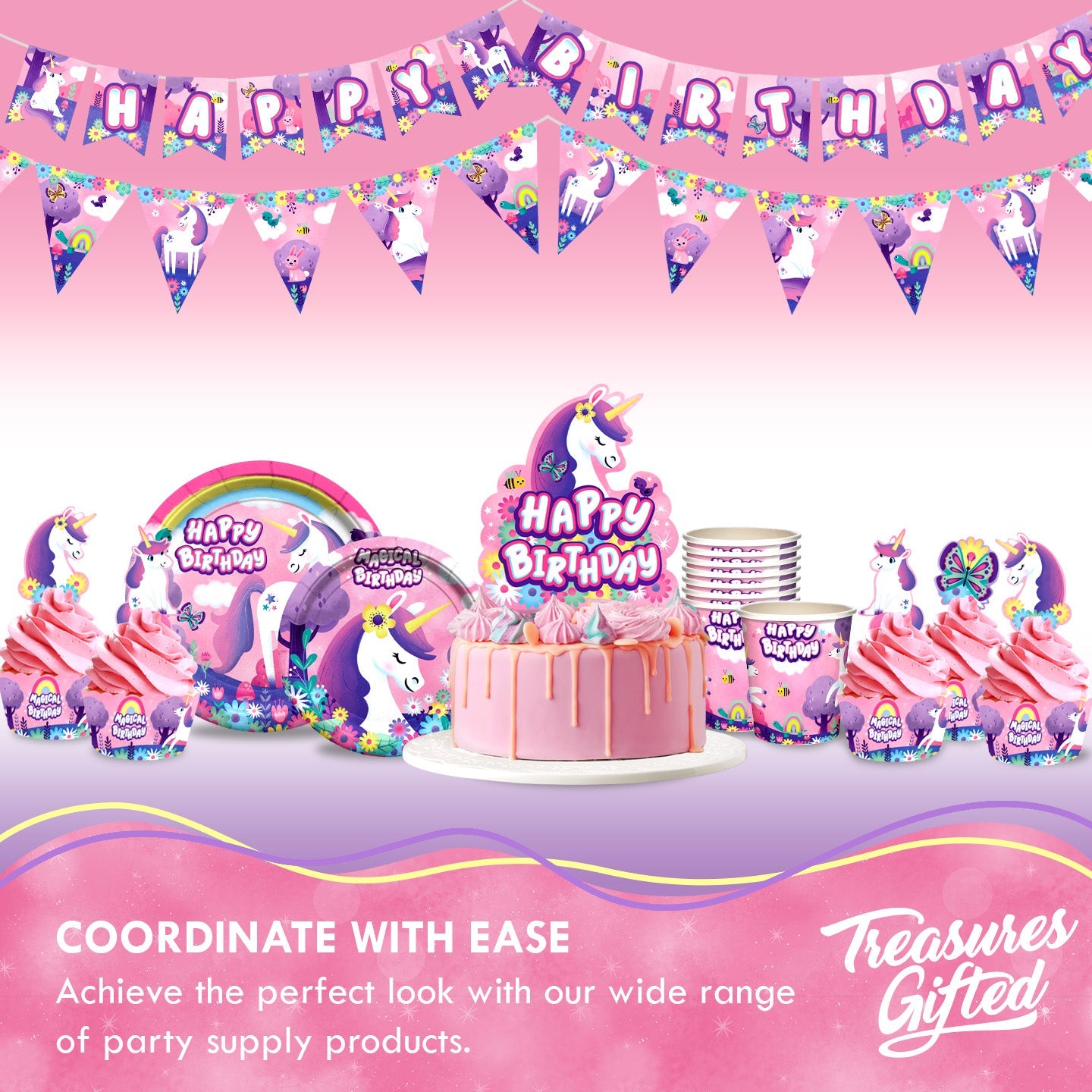 Unicorn Tablecloth - Rainbow Unicorn Party Supplies