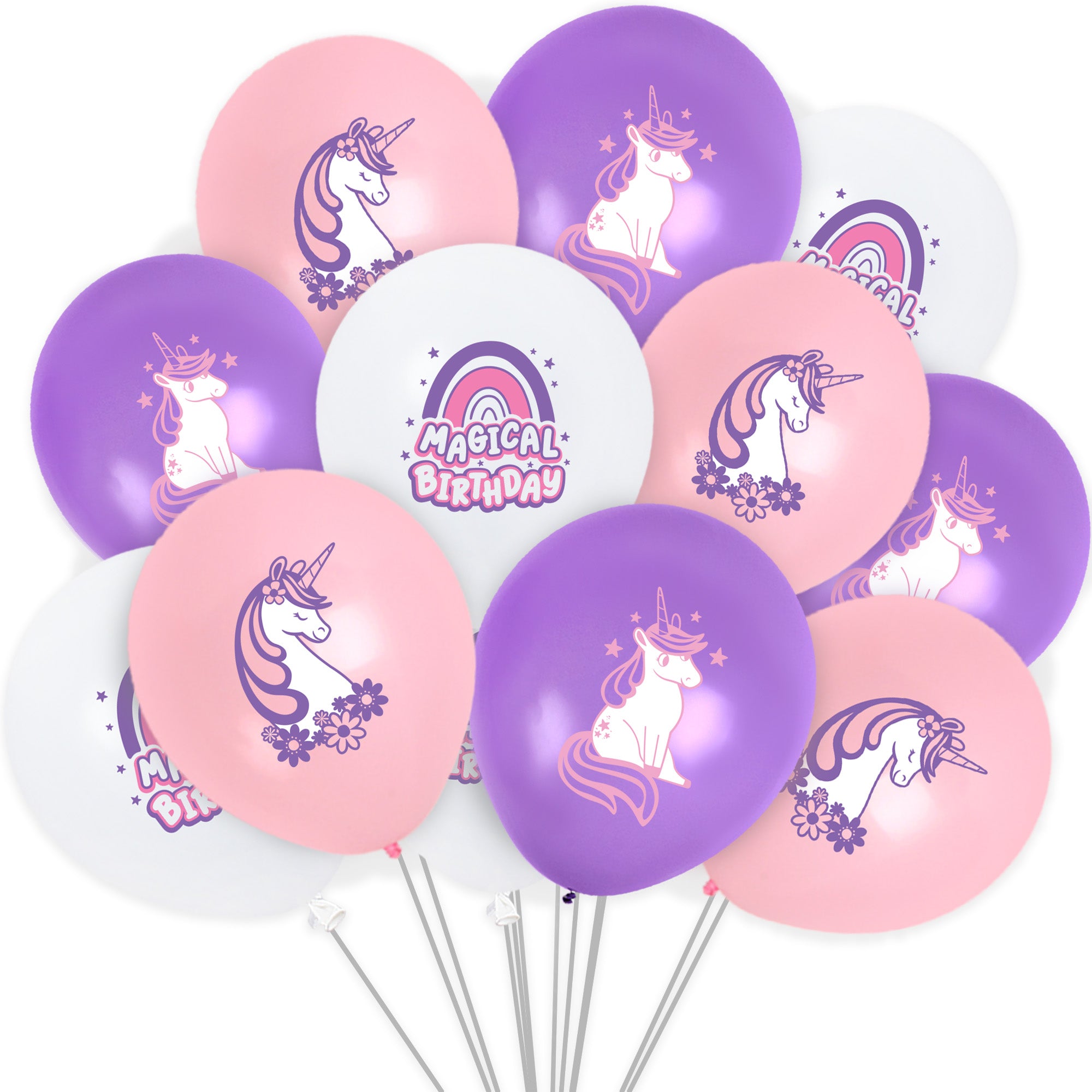 Unicorn Balloon Bouquet - Rainbow Unicorn Party Supplies