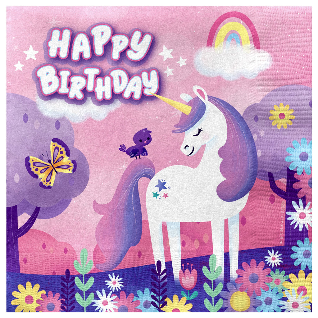 Unicorn Napkins - Rainbow Unicorn Party Supplies