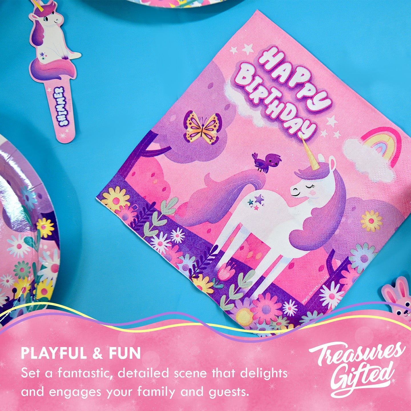 Unicorn Napkins - Rainbow Unicorn Party Supplies