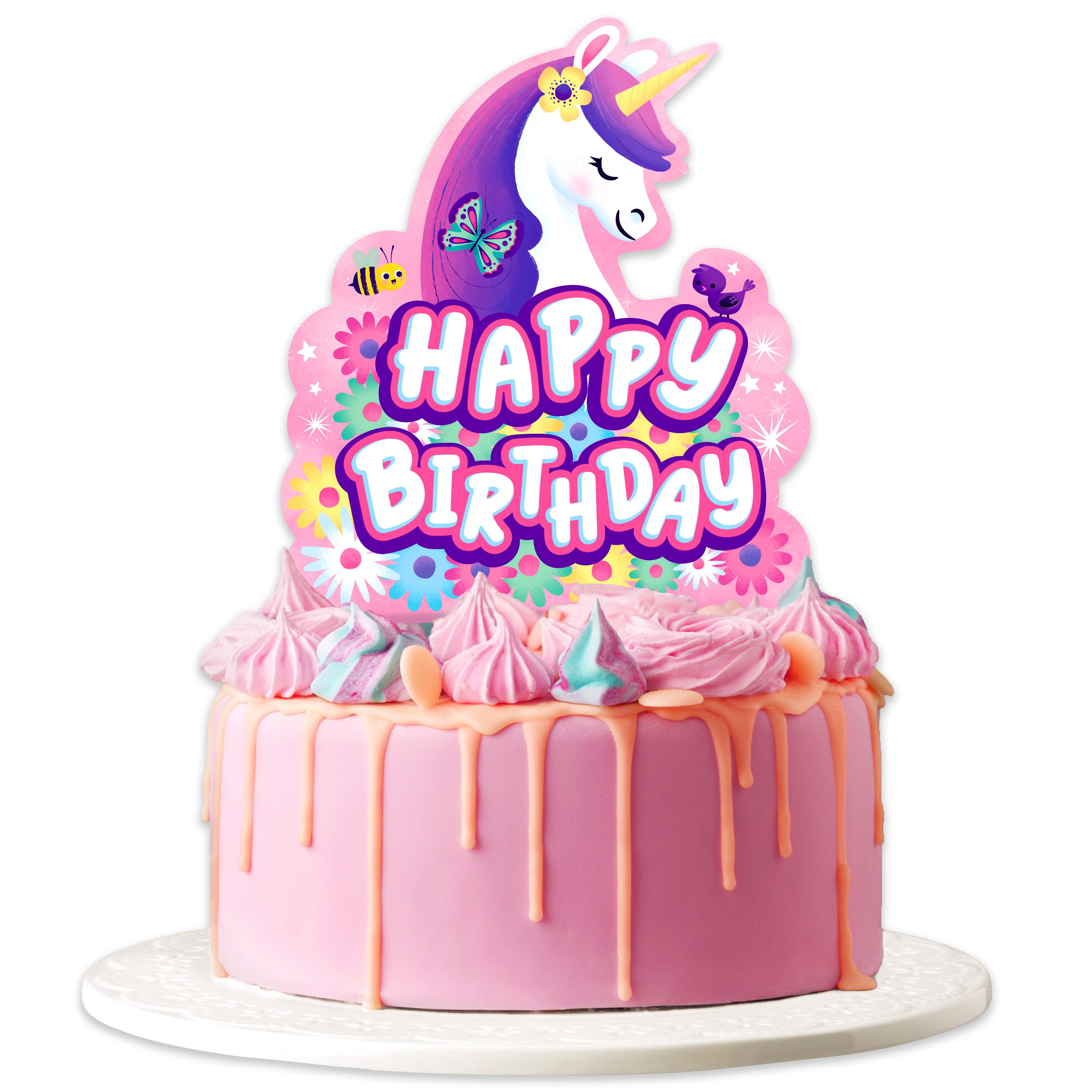 Unicorn Cake Topper - Rainbow Unicorn Party Supplies